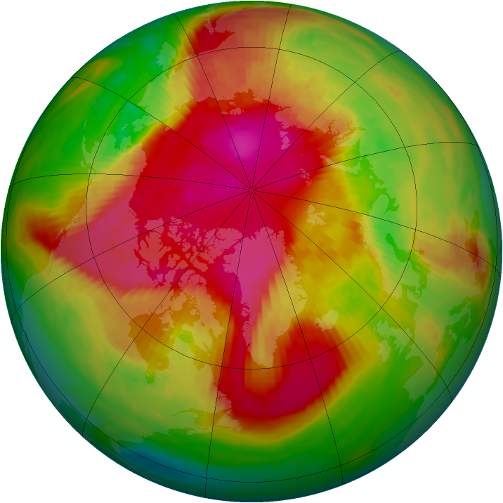 Arctic ozone map for 08 March 1989